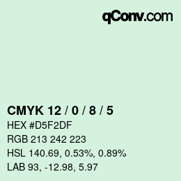 Color code: CMYK 12 / 0 / 8 / 5 | qconv.com