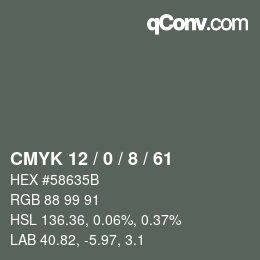 カラーコード: CMYK 12 / 0 / 8 / 61 | qconv.com