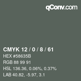 Color code: CMYK 12 / 0 / 8 / 61 | qconv.com