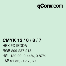 颜色代码: CMYK 12 / 0 / 8 / 7 | qconv.com