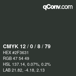 カラーコード: CMYK 12 / 0 / 8 / 79 | qconv.com