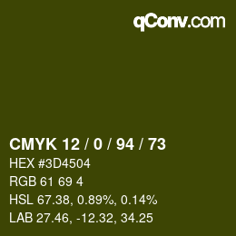 カラーコード: CMYK 12 / 0 / 94 / 73 | qconv.com
