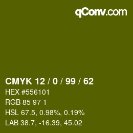 Color code: CMYK 12 / 0 / 99 / 62 | qconv.com
