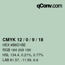 Color code: CMYK 12 / 0 / 9 / 18 | qconv.com