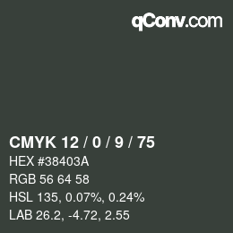 Color code: CMYK 12 / 0 / 9 / 75 | qconv.com