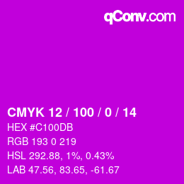 Color code: CMYK 12 / 100 / 0 / 14 | qconv.com