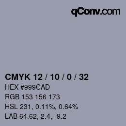 颜色代码: CMYK 12 / 10 / 0 / 32 | qconv.com