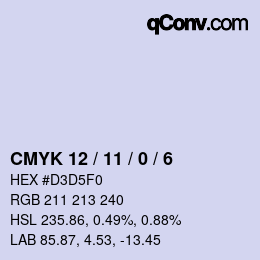 Color code: CMYK 12 / 11 / 0 / 6 | qconv.com