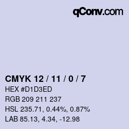 カラーコード: CMYK 12 / 11 / 0 / 7 | qconv.com