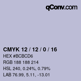 Color code: CMYK 12 / 12 / 0 / 16 | qconv.com