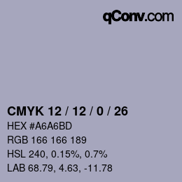 Color code: CMYK 12 / 12 / 0 / 26 | qconv.com