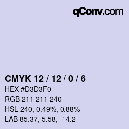 Color code: CMYK 12 / 12 / 0 / 6 | qconv.com