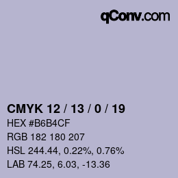 カラーコード: CMYK 12 / 13 / 0 / 19 | qconv.com