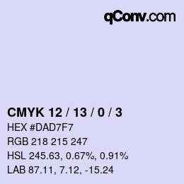 カラーコード: CMYK 12 / 13 / 0 / 3 | qconv.com