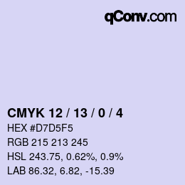 カラーコード: CMYK 12 / 13 / 0 / 4 | qconv.com