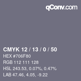 Color code: CMYK 12 / 13 / 0 / 50 | qconv.com