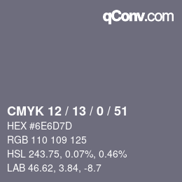 Color code: CMYK 12 / 13 / 0 / 51 | qconv.com