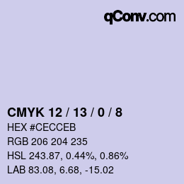 カラーコード: CMYK 12 / 13 / 0 / 8 | qconv.com