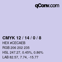 カラーコード: CMYK 12 / 14 / 0 / 8 | qconv.com