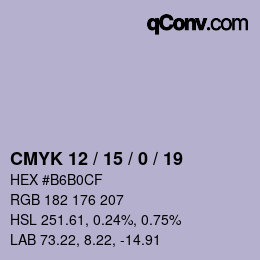 Farbcode: CMYK 12 / 15 / 0 / 19 | qconv.com