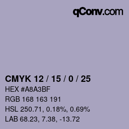 Color code: CMYK 12 / 15 / 0 / 25 | qconv.com