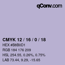 Farbcode: CMYK 12 / 16 / 0 / 18 | qconv.com