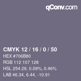 Color code: CMYK 12 / 16 / 0 / 50 | qconv.com
