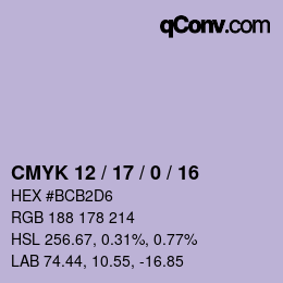 Color code: CMYK 12 / 17 / 0 / 16 | qconv.com