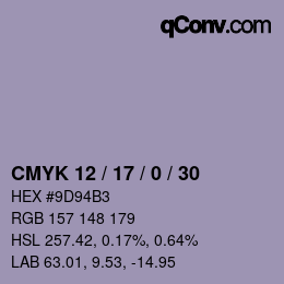 Color code: CMYK 12 / 17 / 0 / 30 | qconv.com
