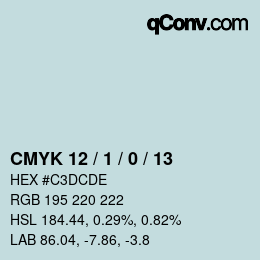 颜色代码: CMYK 12 / 1 / 0 / 13 | qconv.com