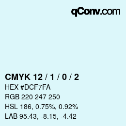 カラーコード: CMYK 12 / 1 / 0 / 2 | qconv.com