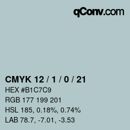 Color code: CMYK 12 / 1 / 0 / 21 | qconv.com