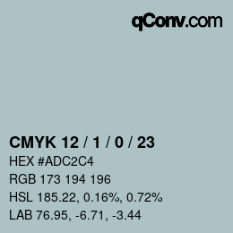 Color code: CMYK 12 / 1 / 0 / 23 | qconv.com