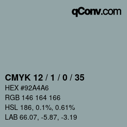 Color code: CMYK 12 / 1 / 0 / 35 | qconv.com