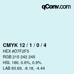 カラーコード: CMYK 12 / 1 / 0 / 4 | qconv.com