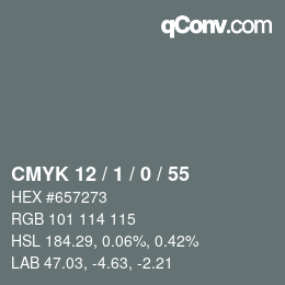 颜色代码: CMYK 12 / 1 / 0 / 55 | qconv.com