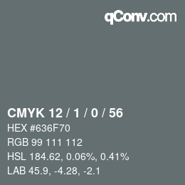颜色代码: CMYK 12 / 1 / 0 / 56 | qconv.com