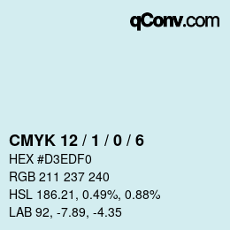 Color code: CMYK 12 / 1 / 0 / 6 | qconv.com