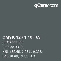Color code: CMYK 12 / 1 / 0 / 63 | qconv.com