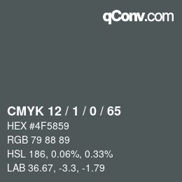 カラーコード: CMYK 12 / 1 / 0 / 65 | qconv.com