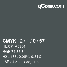 颜色代码: CMYK 12 / 1 / 0 / 67 | qconv.com