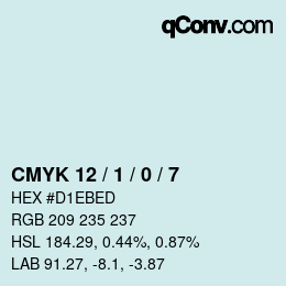 Color code: CMYK 12 / 1 / 0 / 7 | qconv.com