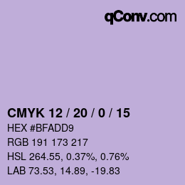 Color code: CMYK 12 / 20 / 0 / 15 | qconv.com