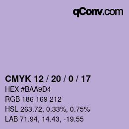 Color code: CMYK 12 / 20 / 0 / 17 | qconv.com