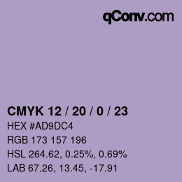 Código de color: CMYK 12 / 20 / 0 / 23 | qconv.com