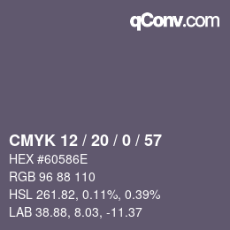 Color code: CMYK 12 / 20 / 0 / 57 | qconv.com