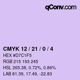 Color code: CMYK 12 / 21 / 0 / 4 | qconv.com