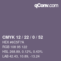 Código de color: CMYK 12 / 22 / 0 / 52 | qconv.com
