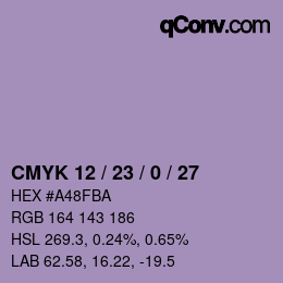 カラーコード: CMYK 12 / 23 / 0 / 27 | qconv.com