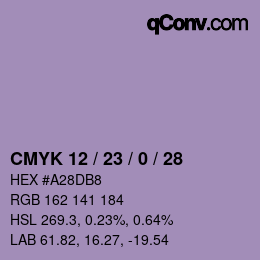 カラーコード: CMYK 12 / 23 / 0 / 28 | qconv.com